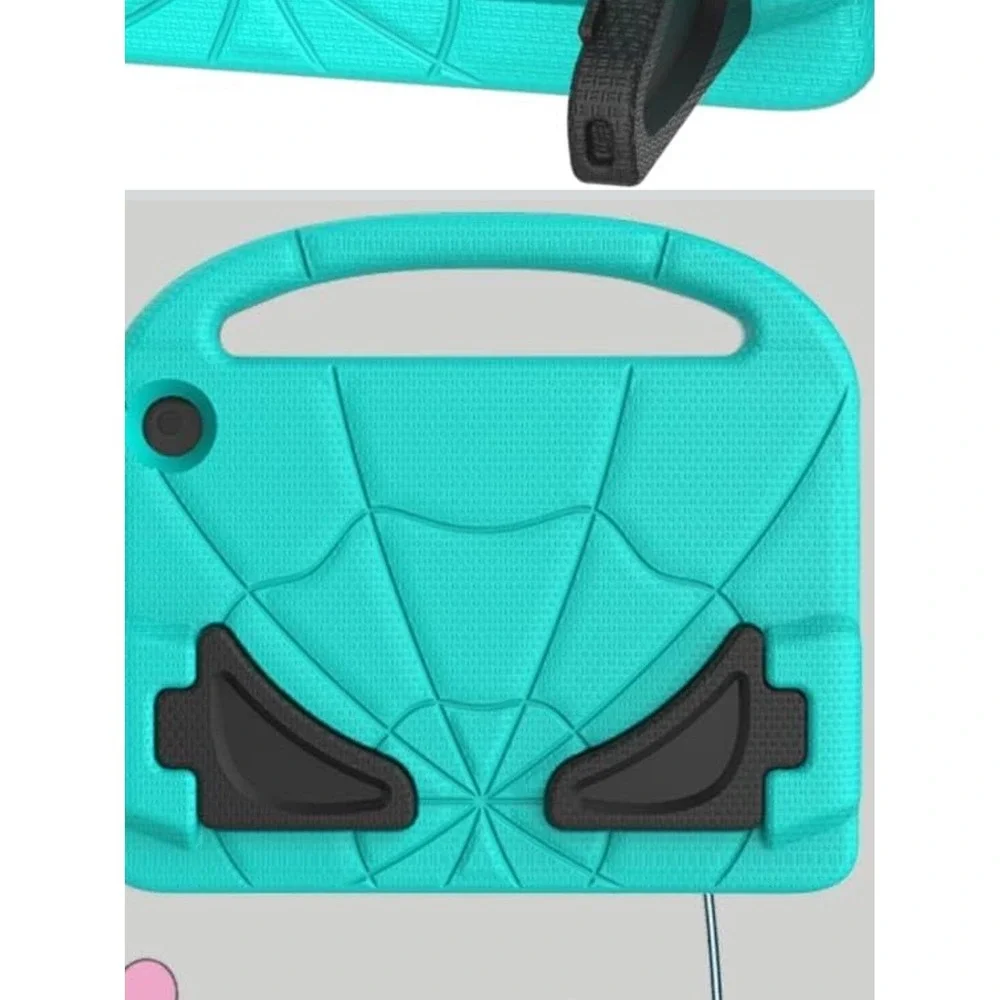 8 inch‎ spider Kids Tablet Case Cover Handle Stand Light Weight Protective Teal